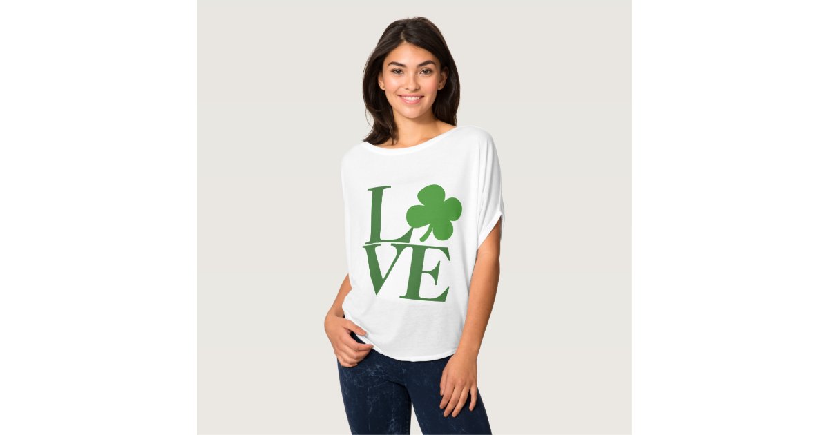 Pretty Green Shamrock Love T-Shirt | Zazzle