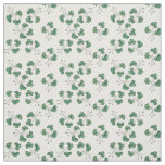 Pretty Green Shamrocks on White Pattern Fabric