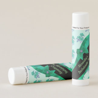 Pretty green vintage floral pattern lip balm