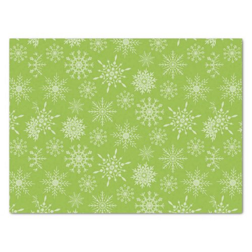 Pretty Green White Snowflakes Christmas Gift Tissue Paper