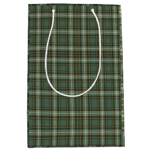 Pretty Green Yellow Plaid Design Medium Gift Bag