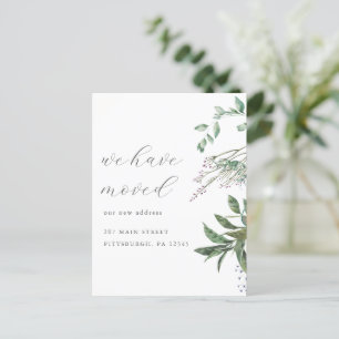 Pretty Greenery Change of Address We've Moved  Postcard