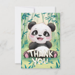 Pretty Greeting Panda Thank You Card