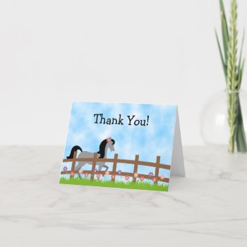 Pretty Grey Horse With Cute Flowers Thank You by TheCutieCollection at Zazzle