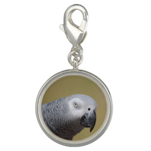 Pretty Grey Parrot Charm