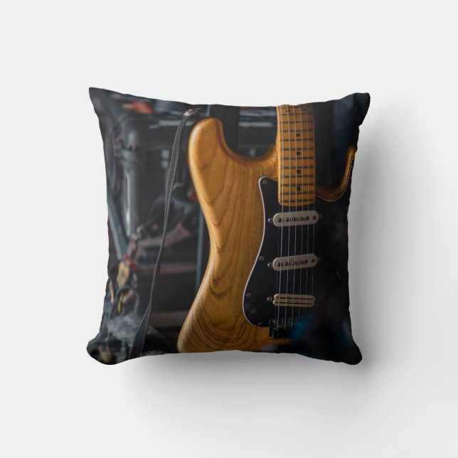 Pretty Guitar Throw Pillow (Front)