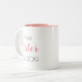Pretty Half Sister Personalized Girly Two-Tone Coffee Mug (Front Left)