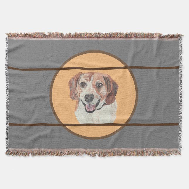 Pretty Hand Drawn Beagle Cotton Blanket (Front)
