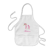 Pretty Hand Drawn Pink Unicorn Kid's Apron HP Pretty Hand Drawn Pink Unicorn Kid's Apron HP