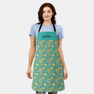 Pretty Hand drawn Summer Lemon Personalized Apron