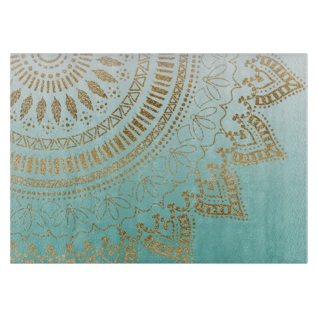 Pretty hand drawn tribal mandala elegant design cutting board (Front)