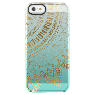 Pretty hand drawn tribal mandala elegant design clear iPhone SE/5/5s case