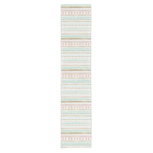 Pretty hand paint tribal Aztec geometric design Short Table Runner