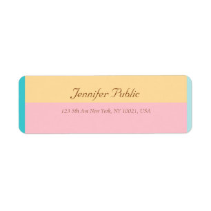 Pretty Hand Script Name Colorful Return Address Label