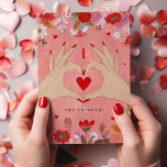 Pretty Hands in Love Sign Valentine Greeting card