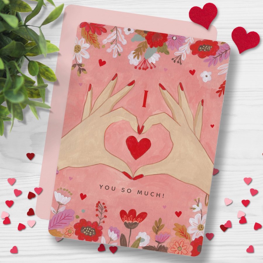 Pretty Hands in Love Sign Valentine Greeting                    card