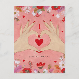 Pretty Hands in Love Sign Valentine Greeting card