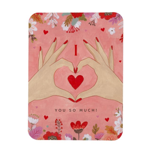 Pretty Hands in Love Sign Valentine Magnet (Vertical)