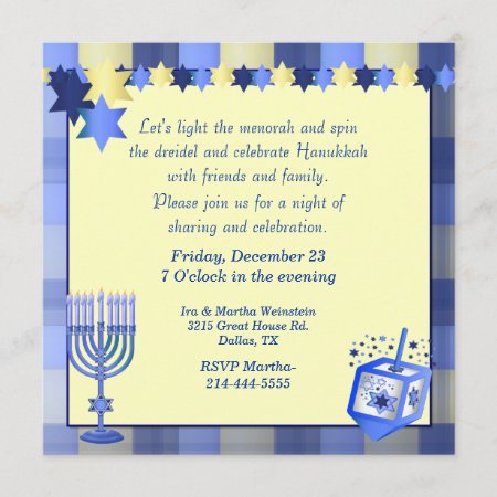 Pretty Hanukkah Party Invitation