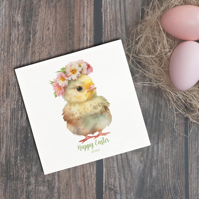 Pretty Happy Easter Watercolor Chick Napkins (Pretty Happy Easter Watercolor Chick Napkins
)