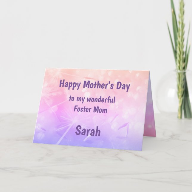 Pretty Happy Mother’s Day Foster Mom Card (Front)