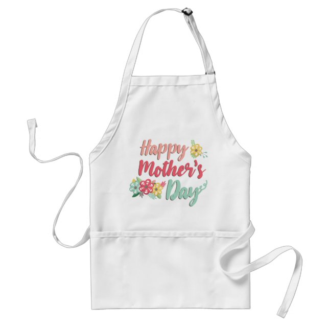 Pretty Happy Mother's Day Adult Apron (Front)