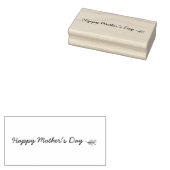 Pretty Happy Mother's Day Script Botanical Rubber Stamp (Stamped)