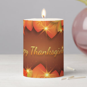 Pretty Happy Thanksgiving Pillar Candle