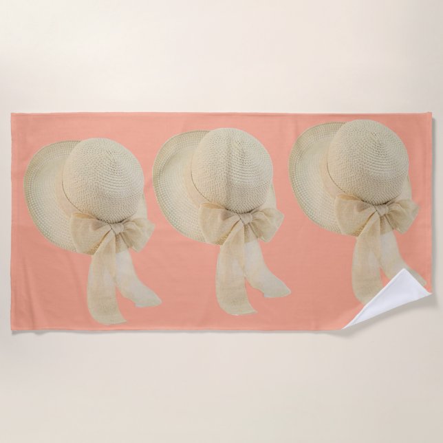 Pretty hat beach towel (Front)
