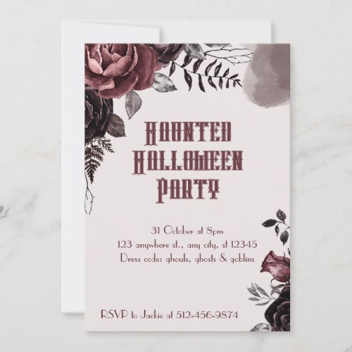 Pretty Haunted Halloween  Invitation