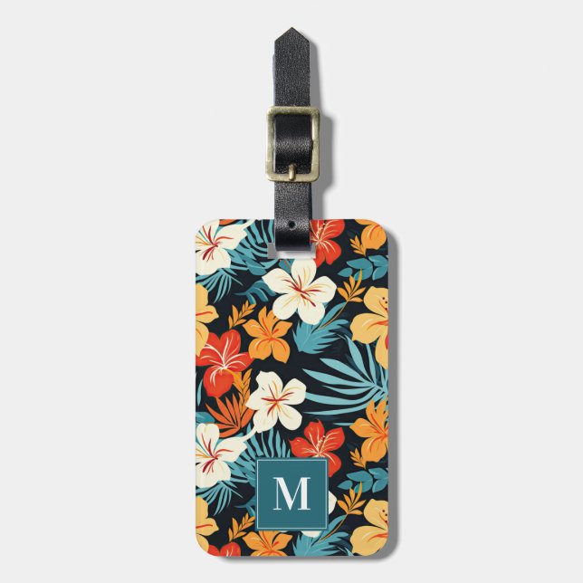 Pretty Hawaiian Flowers Luggage Tag (Front Vertical)