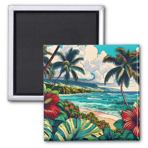 Pretty Hawaiian Island themed Magnet