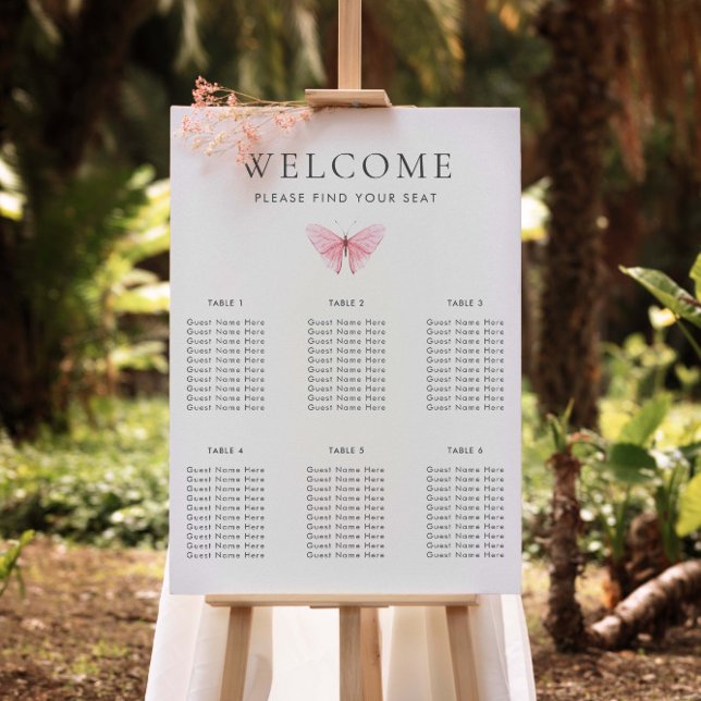 Pretty He Gives Me Butterflies Seating Chart  Foam Board (Creator Uploaded)