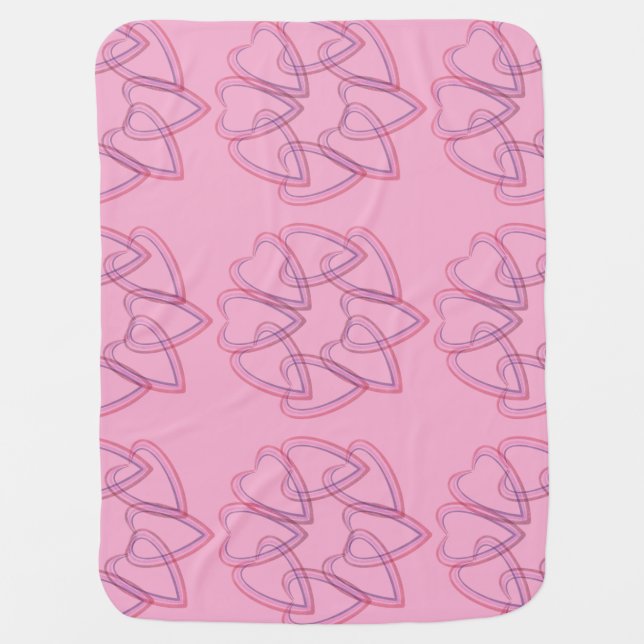Pretty heart circle pattern baby blanket (Front)