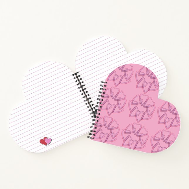 Pretty heart circle pattern notebook (Inside)