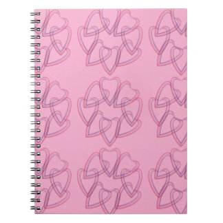 Pretty heart circle pattern notebook