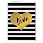 Pretty Heart Love Stripes Greeting Card (Front)