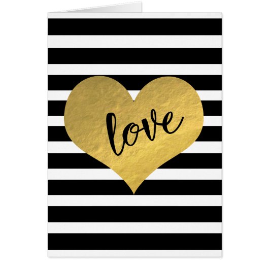 Pretty Heart Love Stripes Greeting Card (Front)