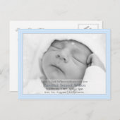 Pretty hearts Blue Mod New Baby photo Announcement (Front/Back)