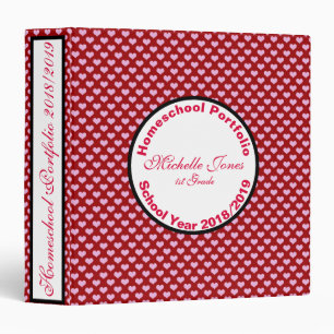 Pretty Hearts Homeschool Portfolio 3 Ring Binder