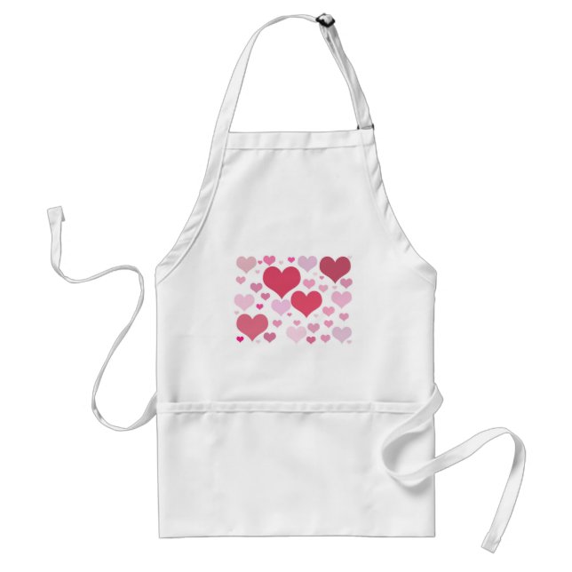 Pretty Hearts in Shades of Pink Adult Apron (Front)