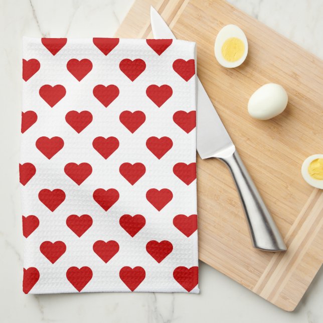 Pretty Hearts Kitchen Towel (Quarter Fold)