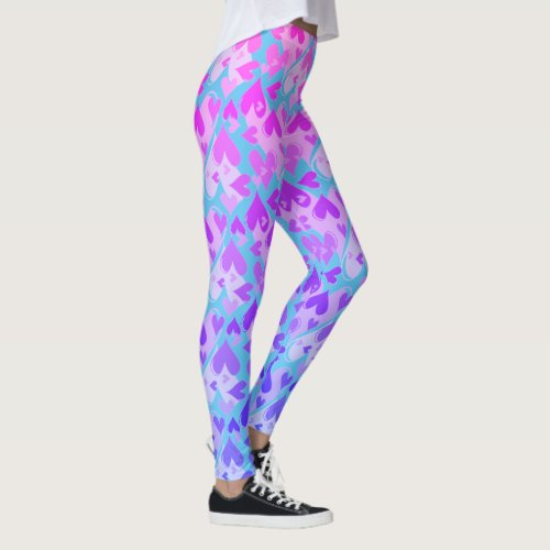 Pretty Hearts Pattern Pastel Colors Leggings