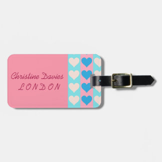 Pretty hearts personalized luggage labels