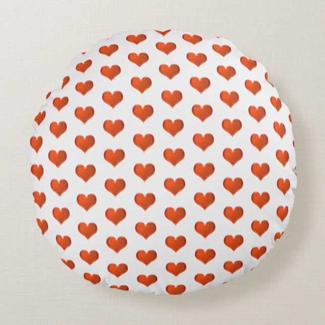 Pretty Hearts Round Pillow (Front)