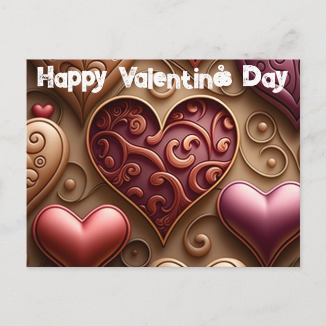 Pretty Hearts Valentine's Day Postcard (Front)