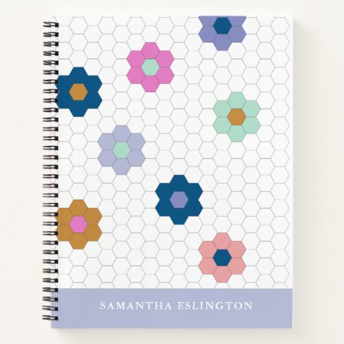 Pretty Hexagon Flowers in Lilac Quilt Design Notebook