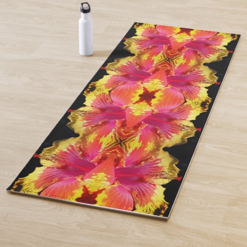 Pretty Hibiscus Flower Close Up Abstract  Yoga Mat