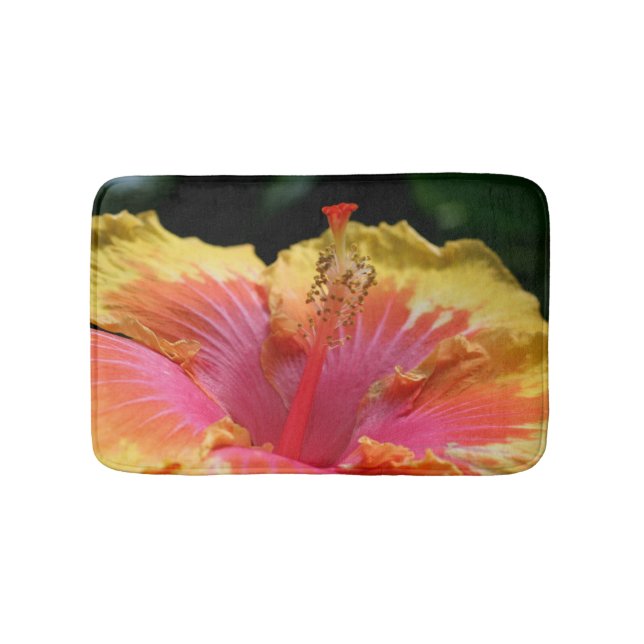 Pretty Hibiscus Flower Close Up  Bath Mat (Front)