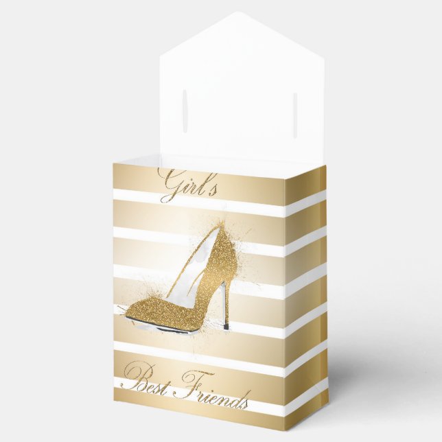 Pretty High heels shoe “Girls best Friends” Favor Boxes (Opened)